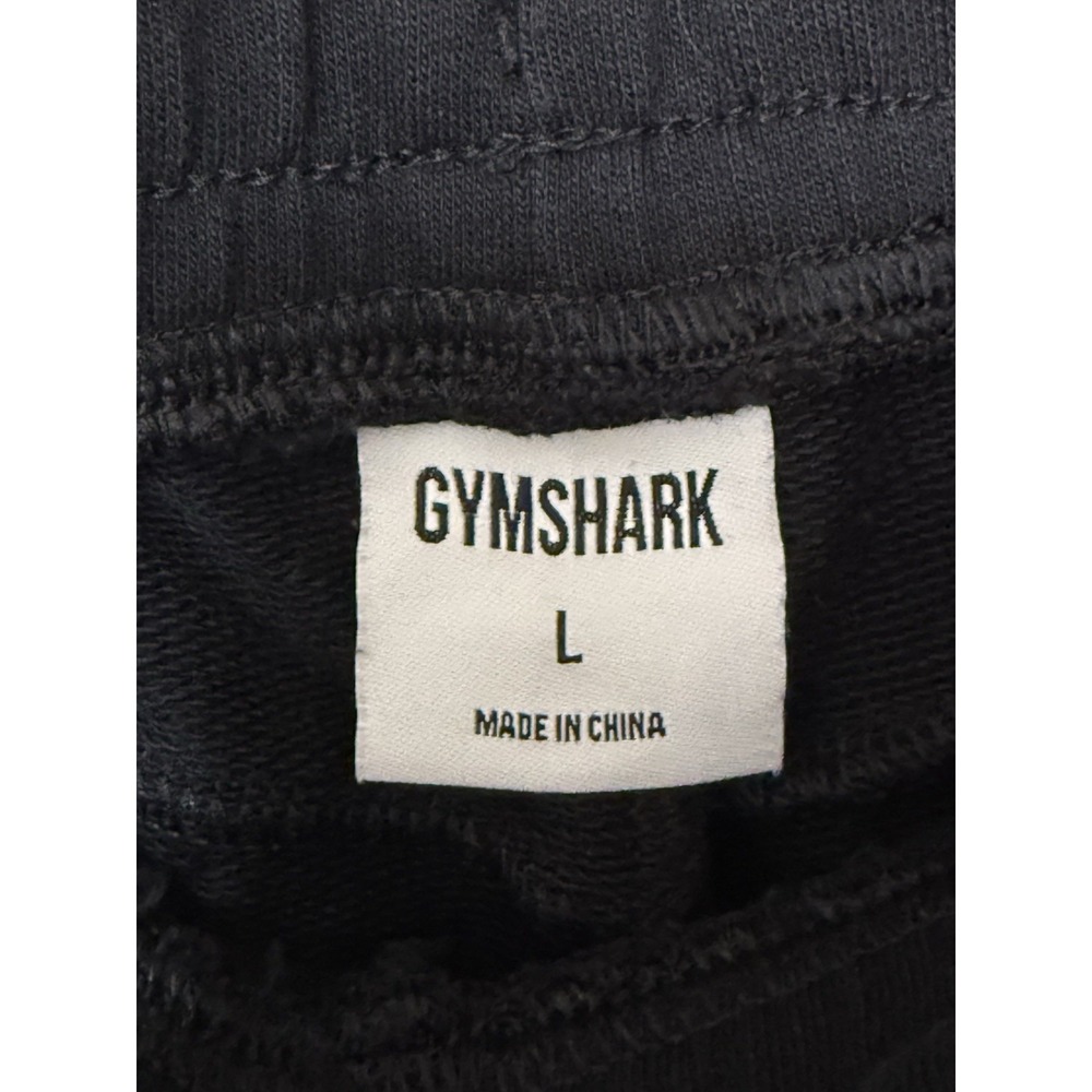 GYMSHARK BLACK COTTON DRAWSTRING ATHLETIC SHORTS WOMEN'S LARGE RUNNING HIKING - Picture 3 of 3
